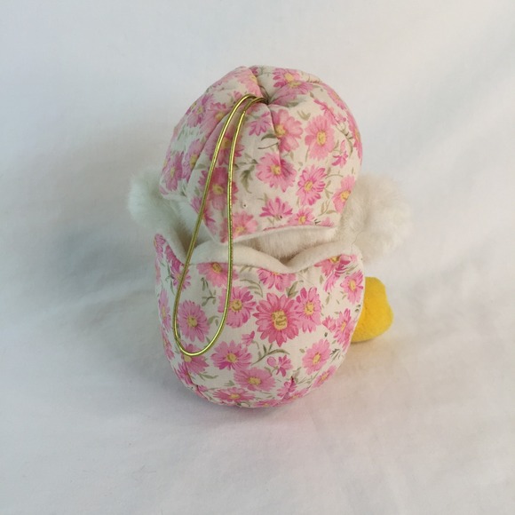 Chosun Plush Chick w/Pink Floral Egg 6" Easter Stuffed Toy Korea Vtg RARE - Picture 3 of 8
